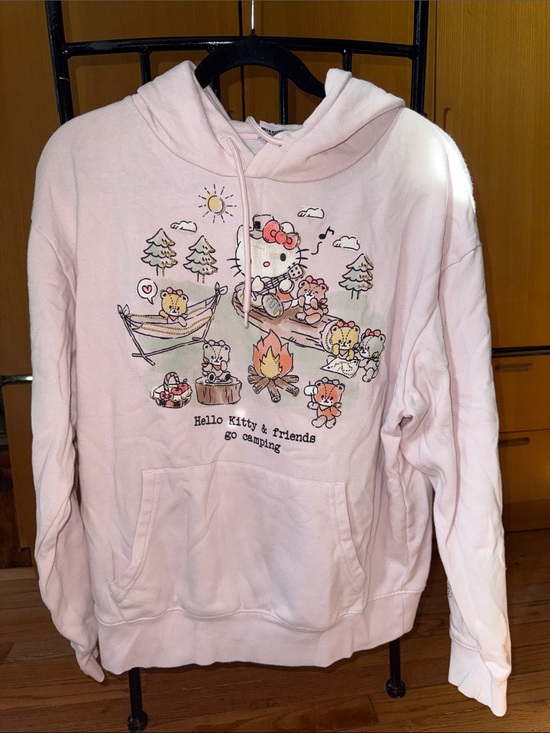 Hello Kitty Sweaters - Hello Kitty Light Pink Camping Crewneck Sweatshirt